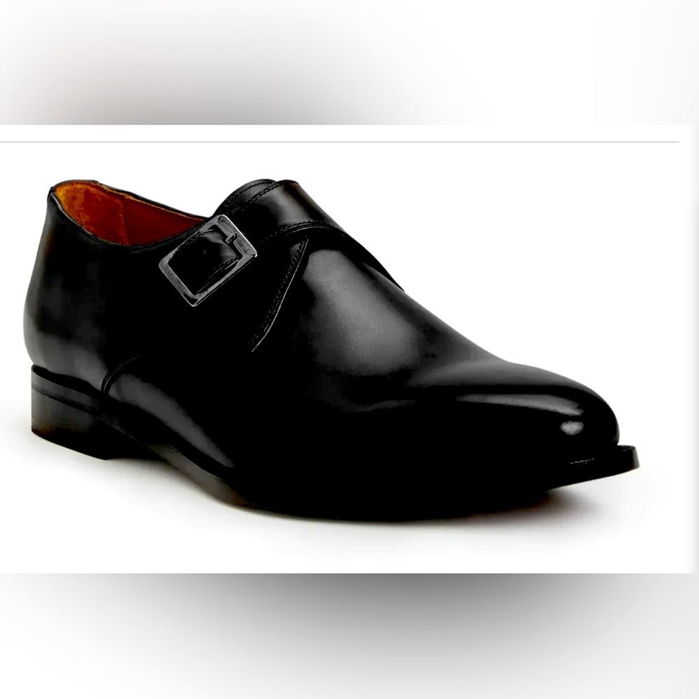 COLLEZIONE VILANTE LEATHER SINGLE STRAP MONK LOAFER-BLACK Size12 Great condition